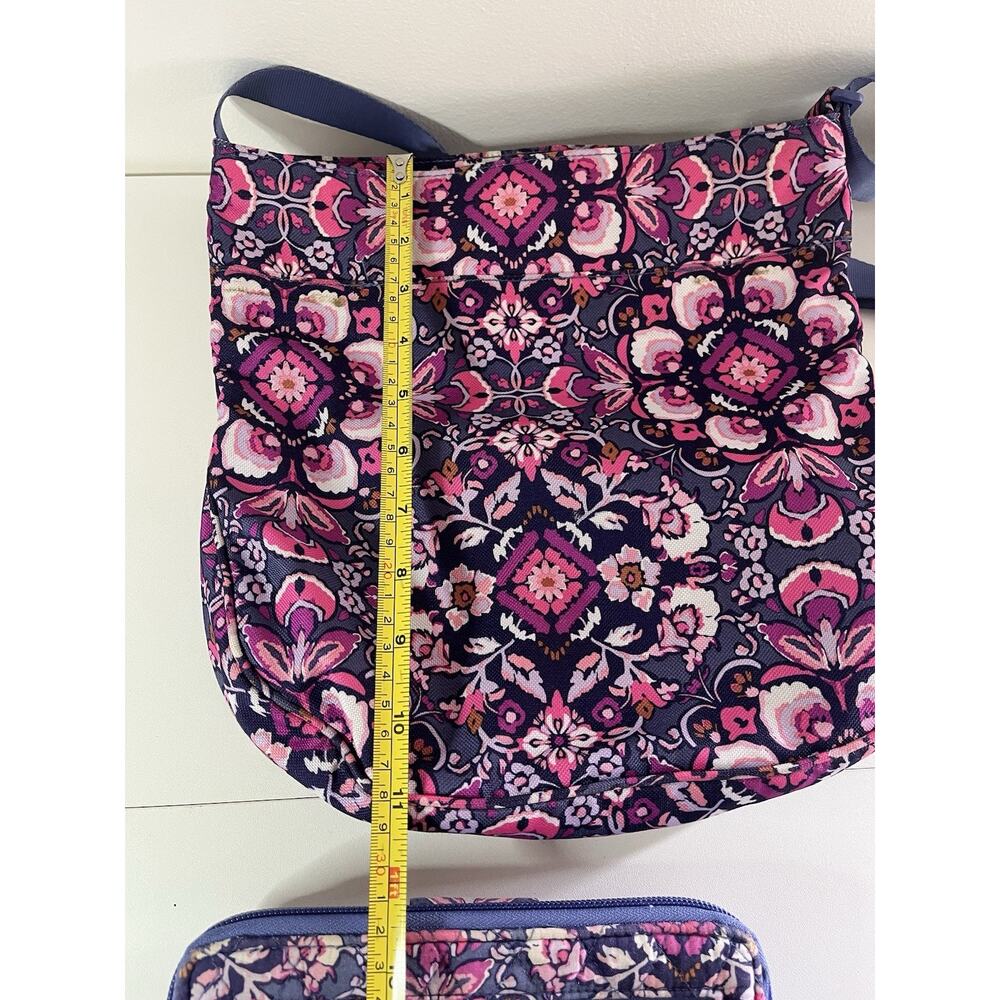 Vera Bradley Magenta Medallion Triple Zip Hipster Crossbody Bag Matching Wallet - Picture 7 of 7